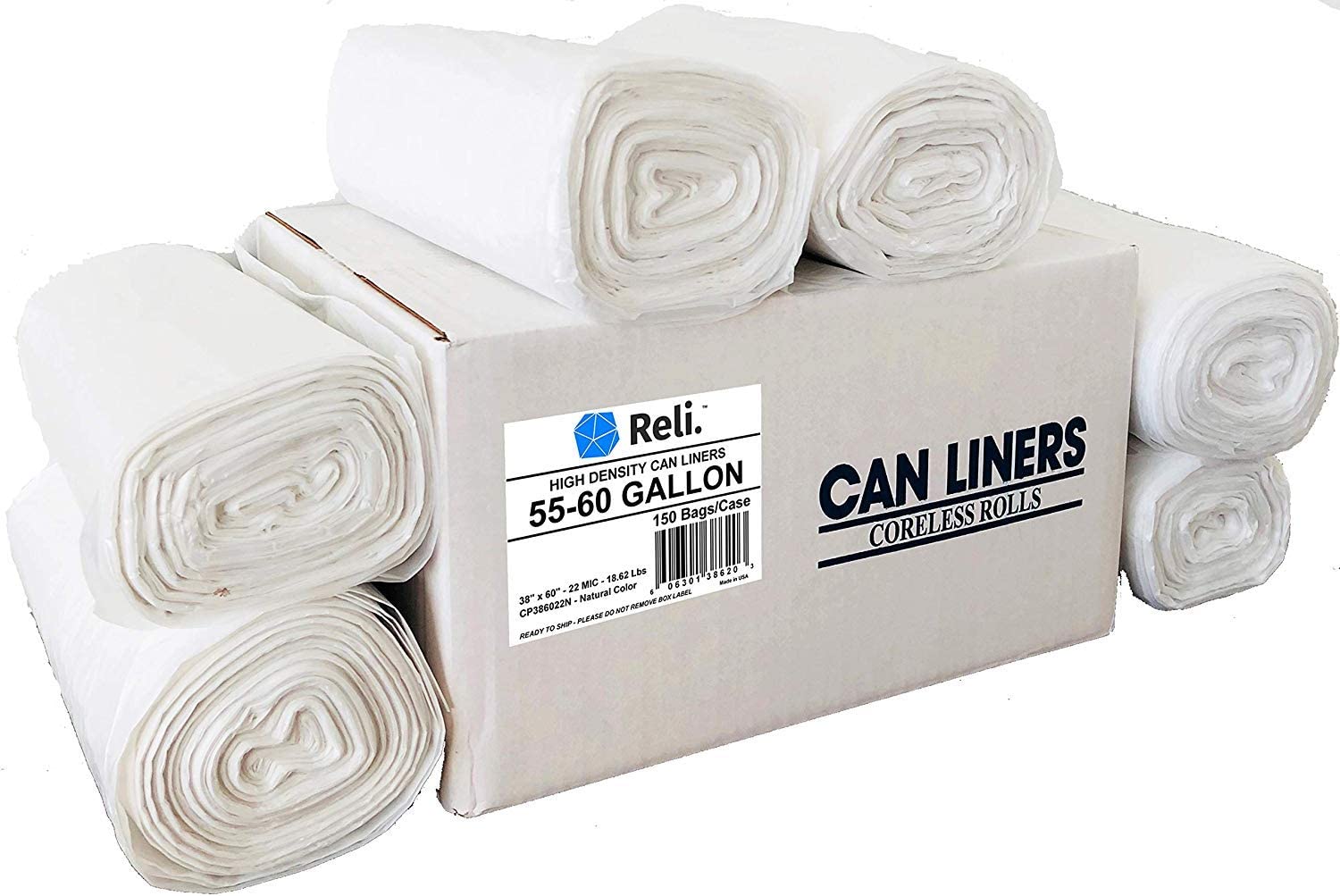 Reli. SuperValue 55 Gallon Trash Bags (150 Count Bulk), Made in USA - –  Clean Biz Network Shop